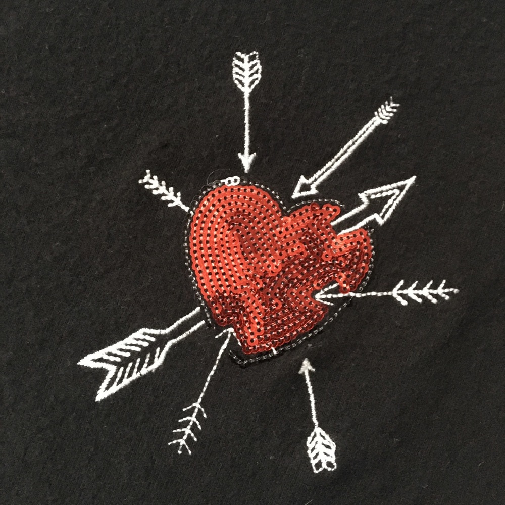 Betsy Johnson LOVE IS ALL THERE IS Performance sweatshirt SIZE XS - Picture 4 of 8